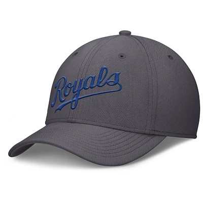 Casquette Nike Performance Flex grise Kansas City Royals Swoosh pour homme