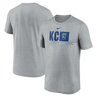 Men's Nike  Heather Gray Kansas City Royals Tricode Legend Performance T-Shirt