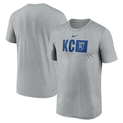 Men's Nike  Heather Gray Kansas City Royals Tricode Legend Performance T-Shirt