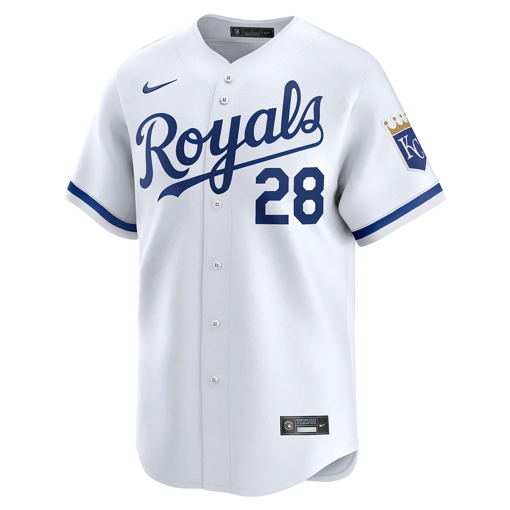 maillot de joueur Nike Kyle Isbel pour hommes, blanc, Kansas City Royals, domicile limité,