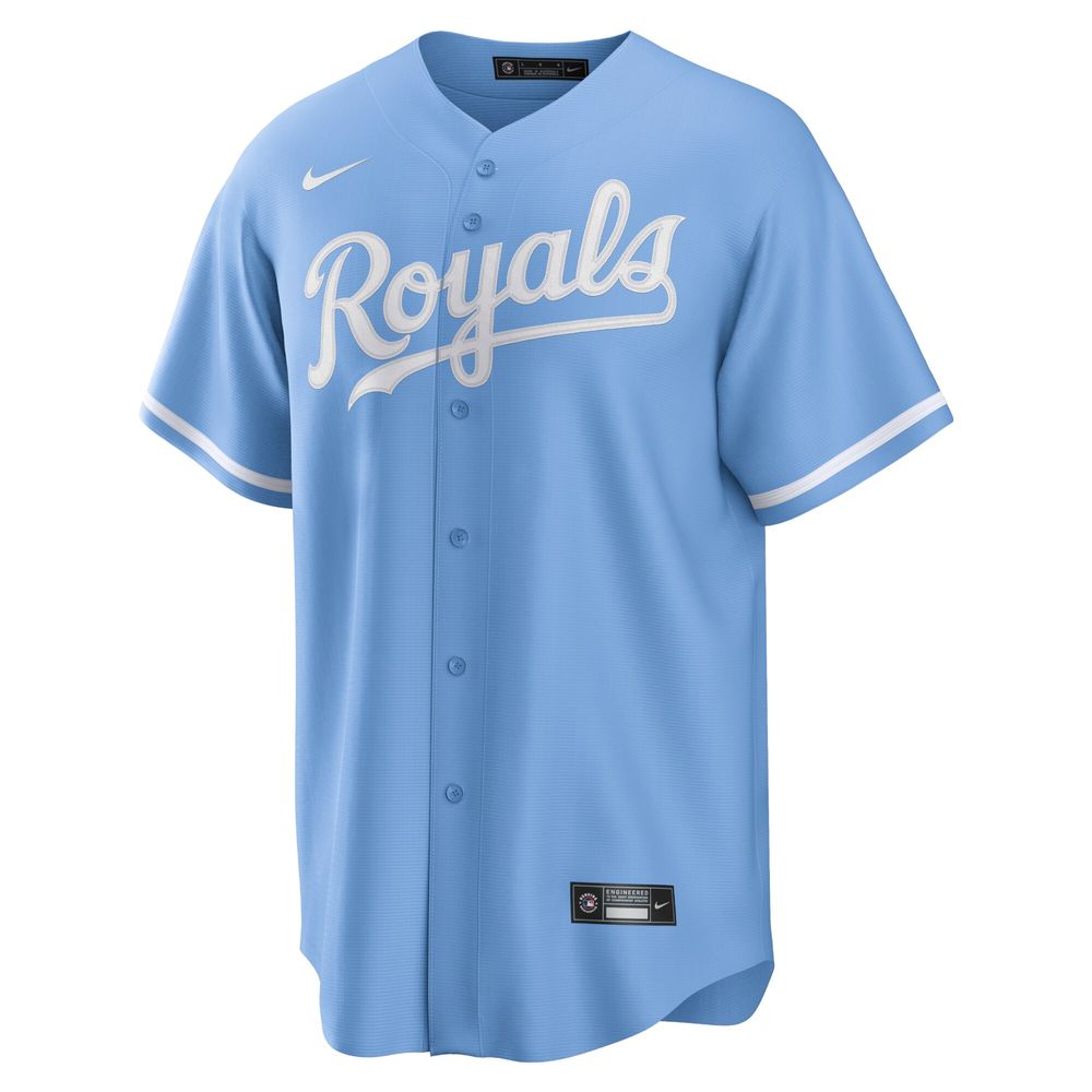 Men's Nike Light Blue Kansas City Royals Alternate Replica Team Logo Jersey