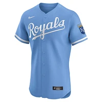 Men's Nike Light Blue Kansas City Royals Alternate Vapor Premier Elite Patch Jersey