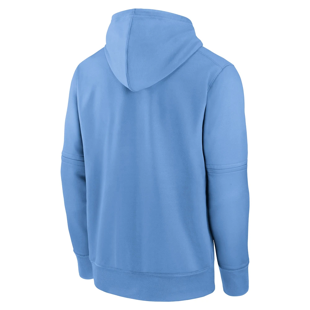 Men's Nike Light Blue Kansas City Royals Authentic Collection Connect Practice Performance Pullover Hoodie