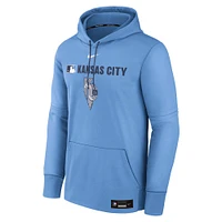 Men's Nike  Light Blue Kansas City Royals Authentic Collection Connect Therma Pullover Hoodie