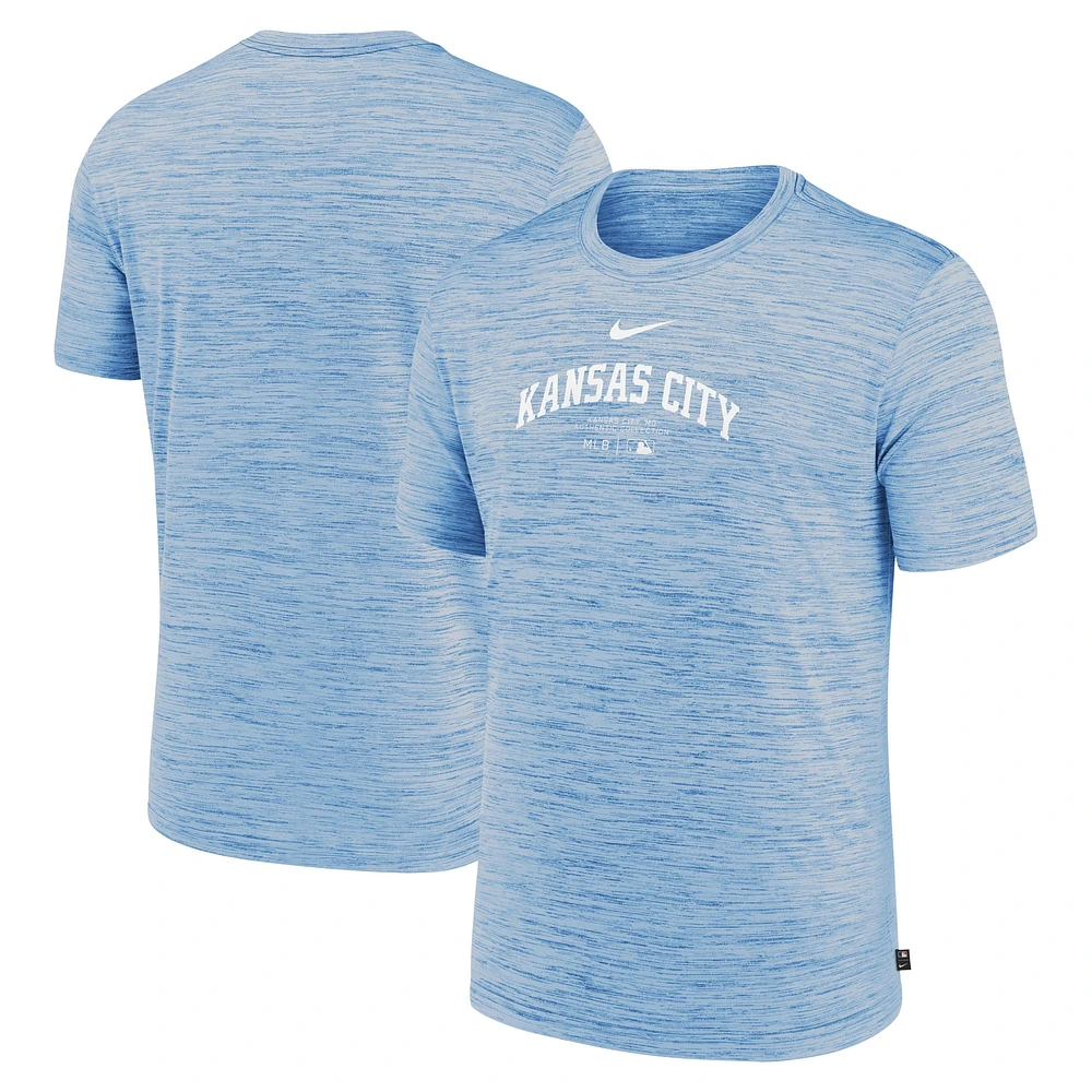 T-shirt Nike bleu clair Kansas City Royals Authentic Collection Velocity Performance Practice pour homme