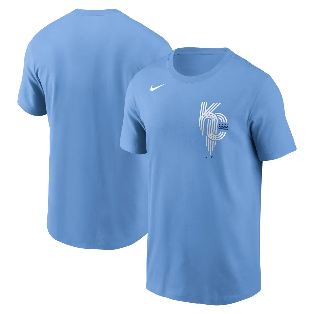 T-shirt Nike Kansas City Royals Connect Wordmark pour homme, bleu clair