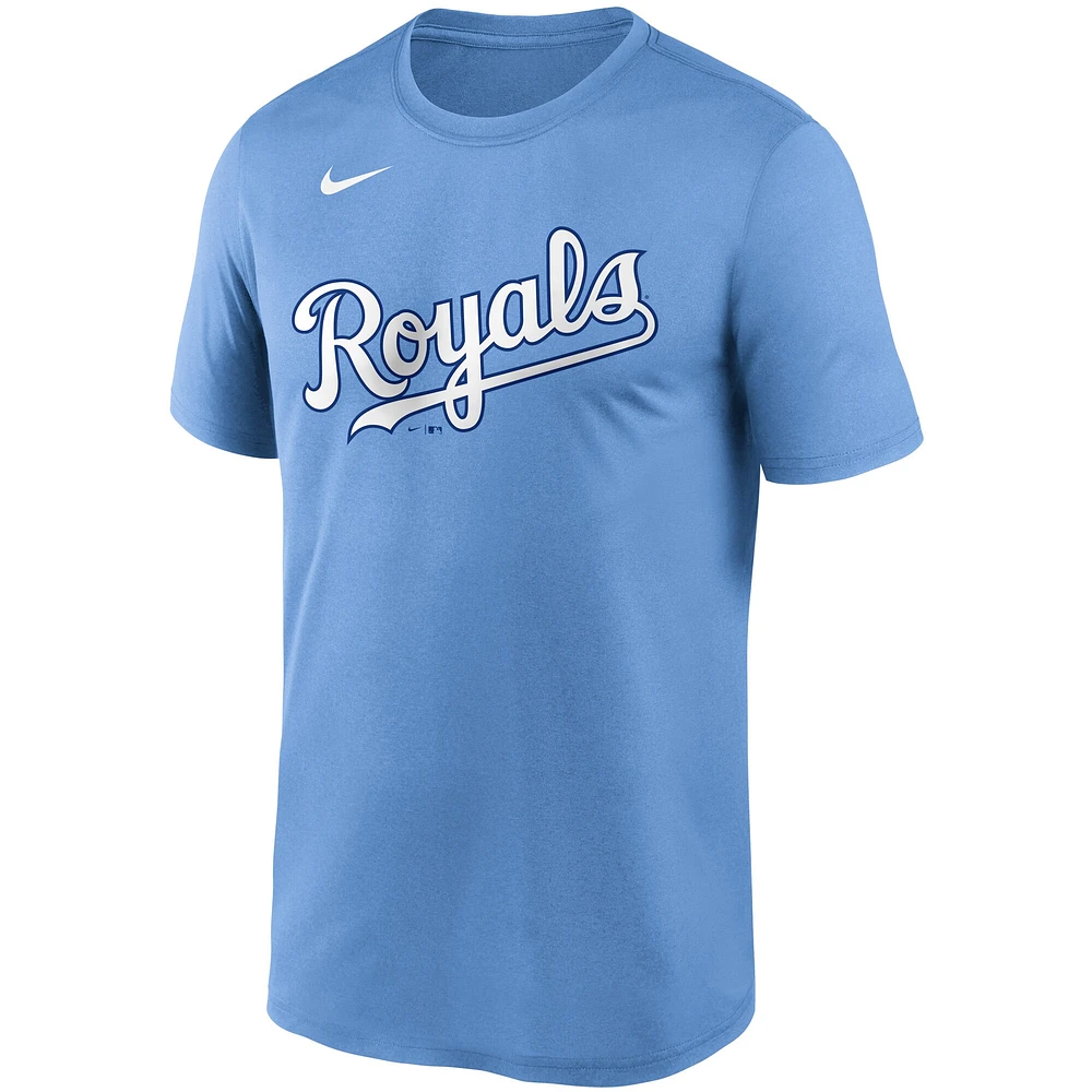 T-shirt Nike bleu clair Kansas City Royals Wordmark Legend Performance pour homme