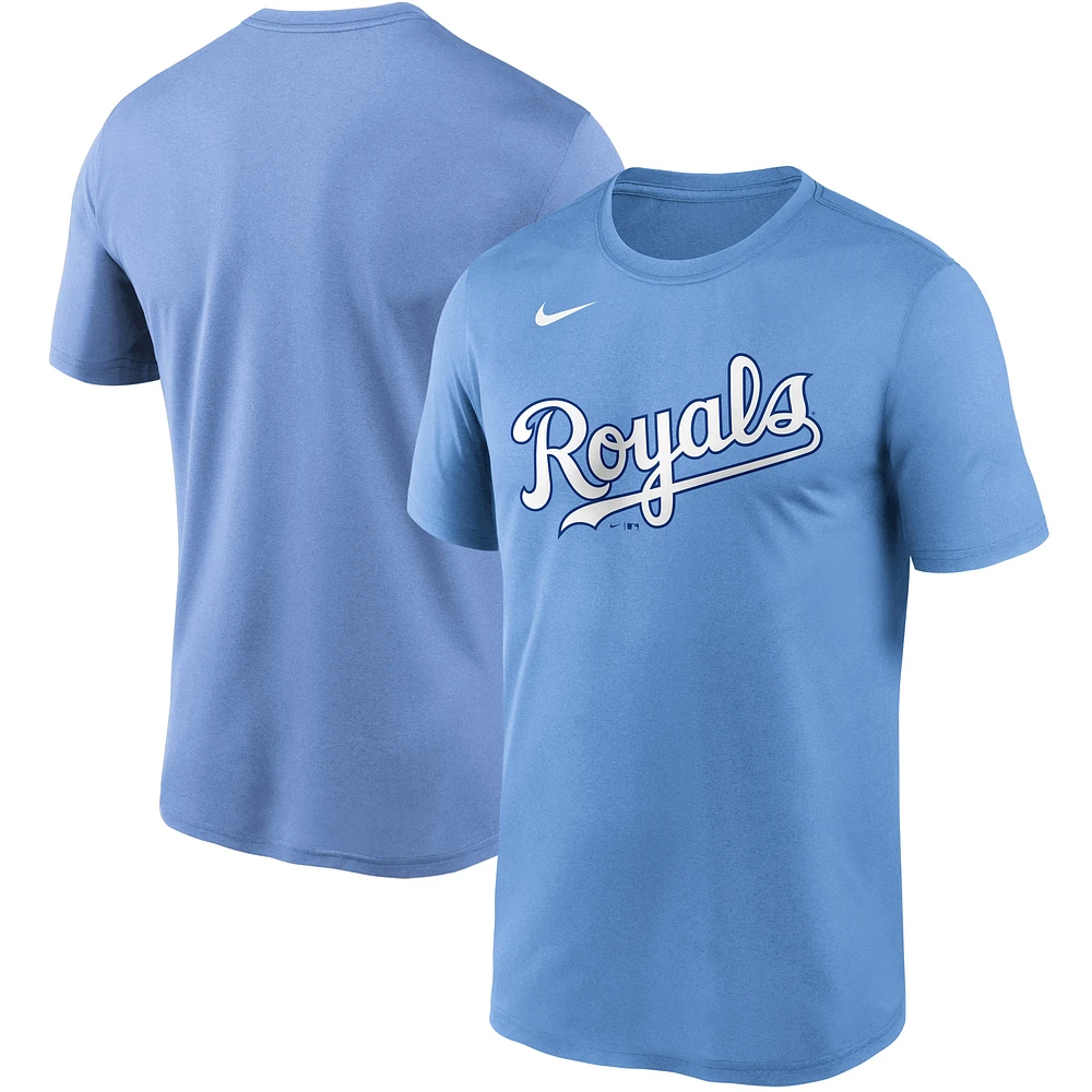 T-shirt Nike bleu clair Kansas City Royals Wordmark Legend Performance pour homme