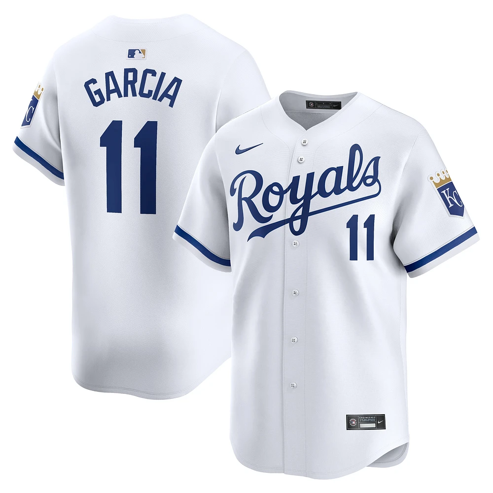 maillot de joueur Nike Maikel Garcia pour hommes, blanc, Kansas City Royals, domicile limité,