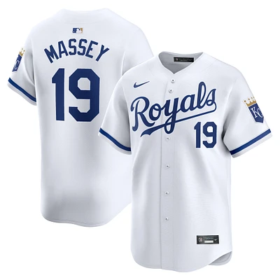 maillot de joueur Nike Michael Massey pour hommes, blanc, Kansas City Royals, domicile limité,