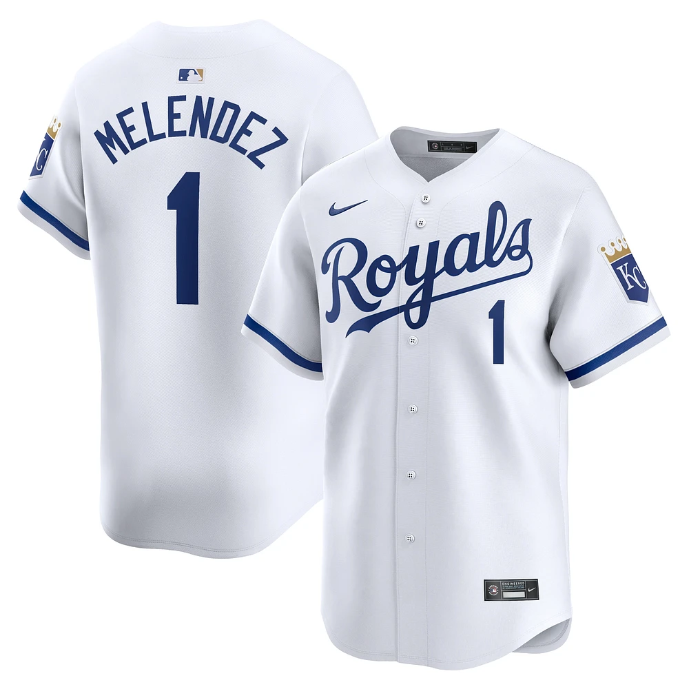 Men's Nike MJ Melendez White Kansas City Royals Home Limited Player Jersey