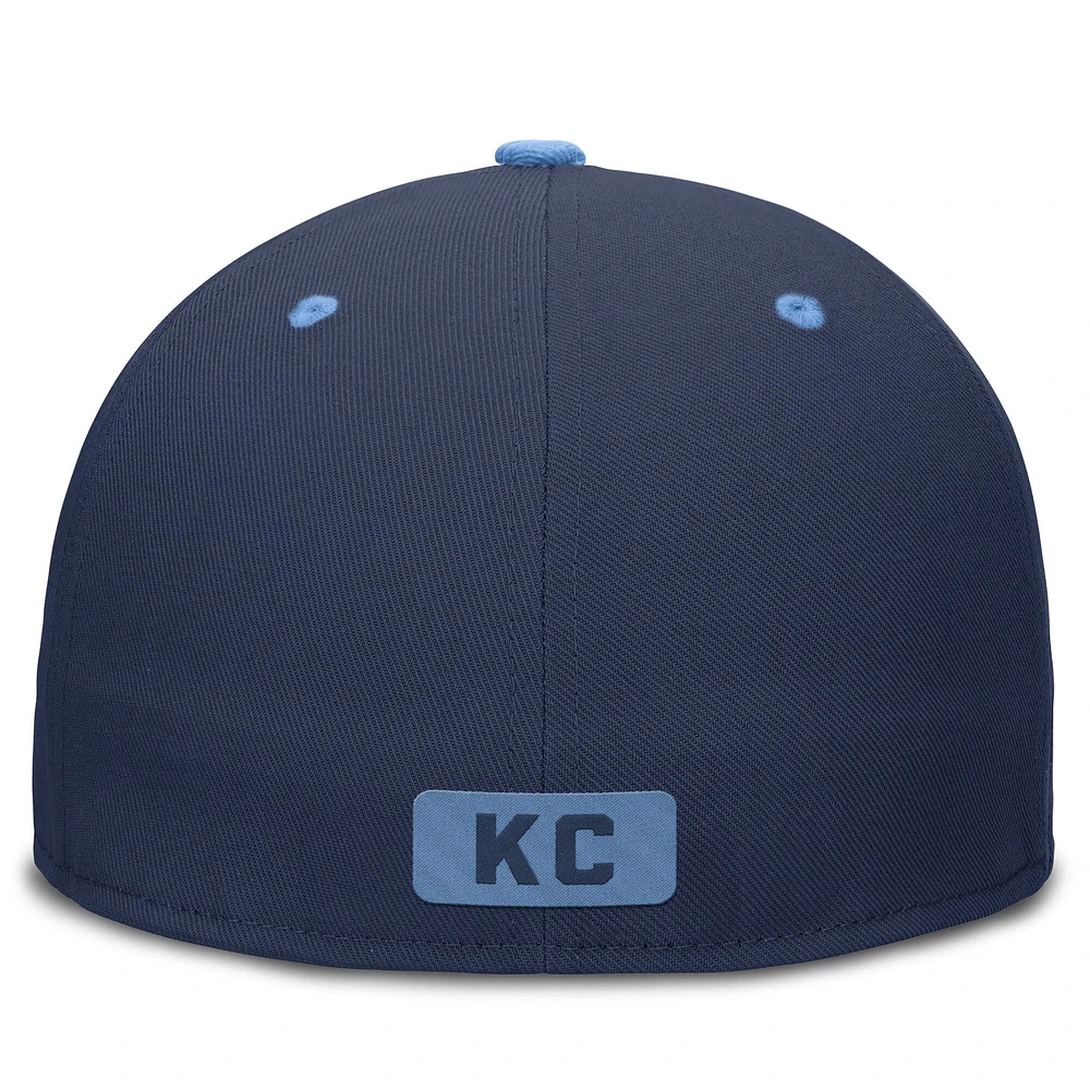 Casquette Nike City Connect Performance ajustée bleu marine/bleu Kansas Royals pour homme