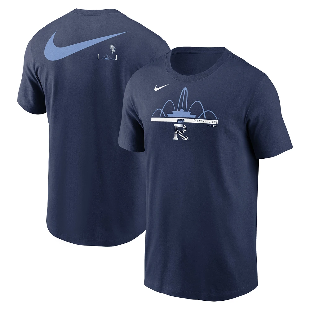 T-shirt Nike bleu marine Kansas City Royals 2-Hit Speed ​​City Connect pour homme