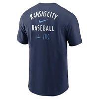 T-shirt Nike bleu marine Kansas City Royals Connect 2-Hit pour homme