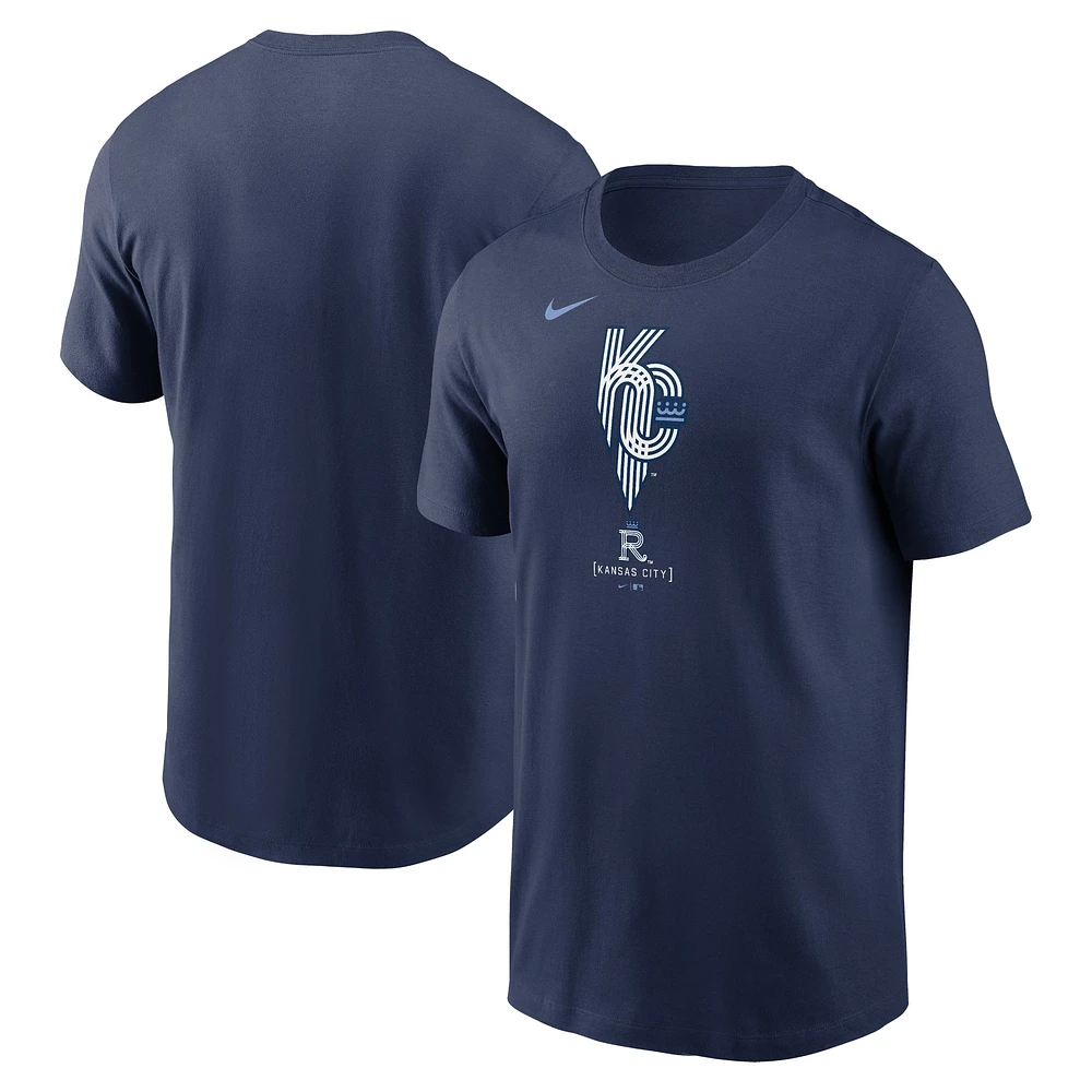 T-shirt Nike bleu marine avec grand logo des Kansas City Royals Connect pour homme