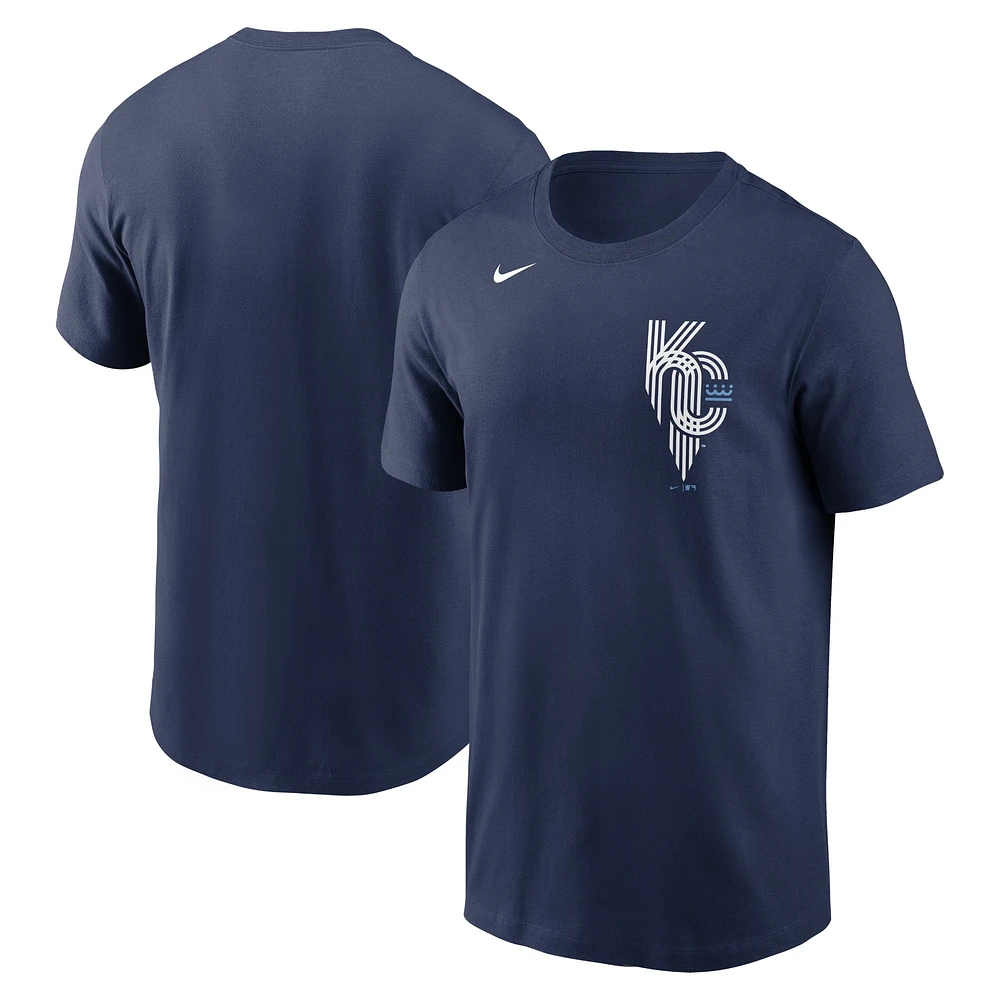 T-shirt Nike bleu marine avec logo City Connect des Royals de Kansas pour homme