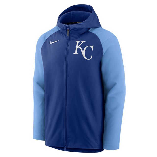 Sweat à capuche entièrement zippé Nike Royal/Kansas City Royals Authentic Collection Performance Raglan pour homme