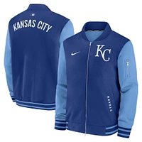 Men's Nike Royal/Light Blue Kansas City Royals Authentic Collection Dugout Full-Zip Bomber Jacket
