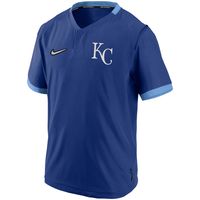 Men's Nike Royal/Light Blue Kansas City Royals Authentic Collection Short Sleeve Hot Pullover Jacket