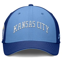 Casquette Nike Performance Flex Rise Swoosh bleu royal/bleu clair pour homme des Kansas City Royals