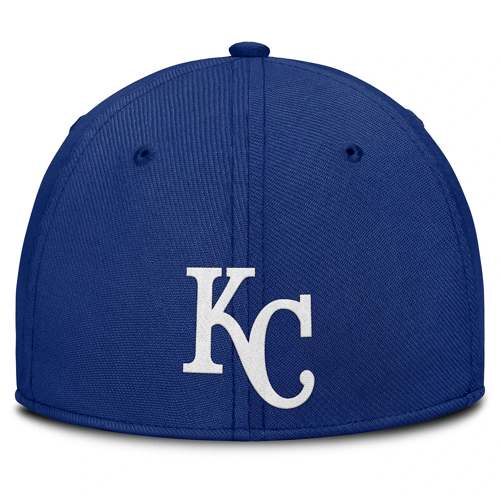 Casquette Nike Performance Flex Rise Swoosh bleu royal/bleu clair pour homme des Kansas City Royals
