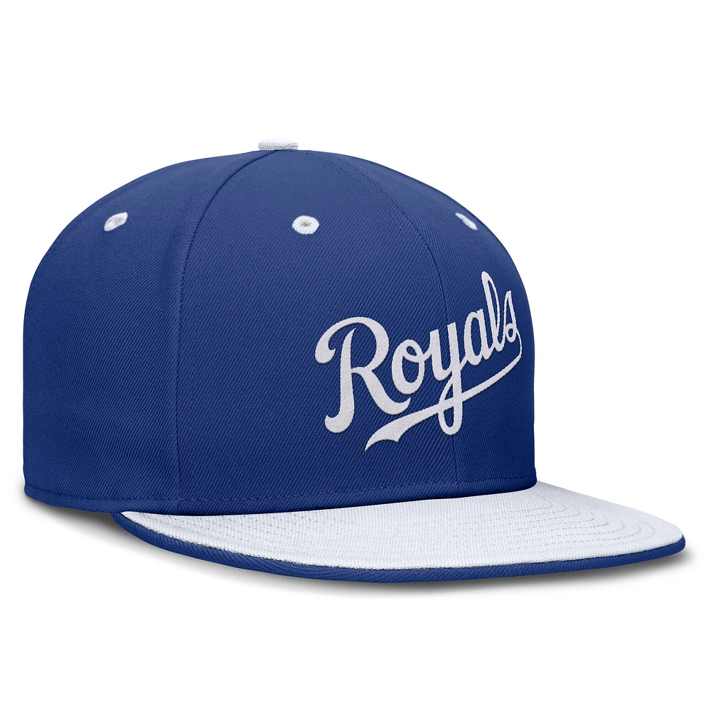 Casquette ajustée bicolore True Primetime Kansas City Royals Nike Royal/White pour homme