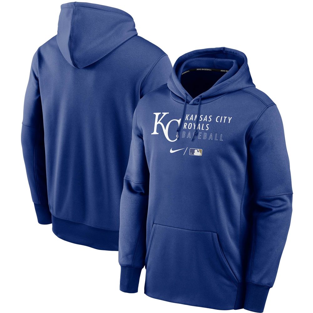 Nike Men's Nike Royal Kansas City Royals Authentic Collection Baseball Logo  Stack Performance Pullover - Hoodie