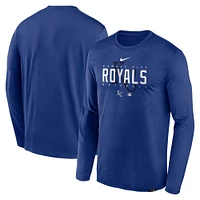 Men's Nike Royal Kansas City Royals Authentic Collection Team Logo Legend Performance Long Sleeve T-Shirt