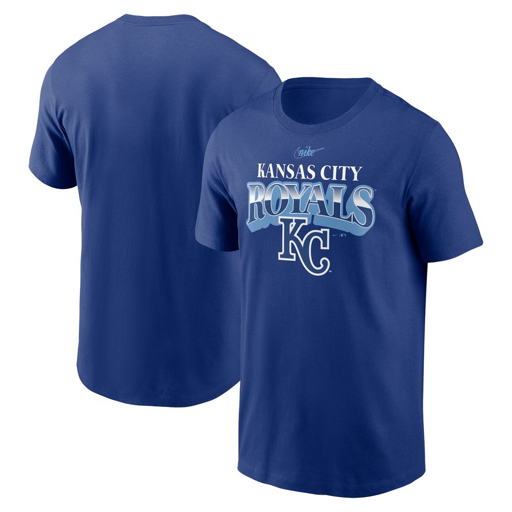 Men's Nike Royal Kansas City Royals Cooperstown Collection Rewind Arch T-Shirt