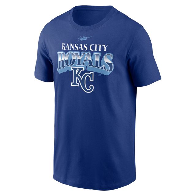 T-shirt Nike Royal Kansas City Royals Cooperstown Collection Rewind Arch pour homme