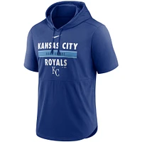 Haut à capuchon de performance manches courtes Nike Royal Kansas City Royals Home Team pour homme