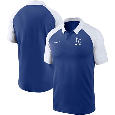 Polo Nike Royal Kansas City Royals Legacy Tri-Blend Raglan Performance pour Homme