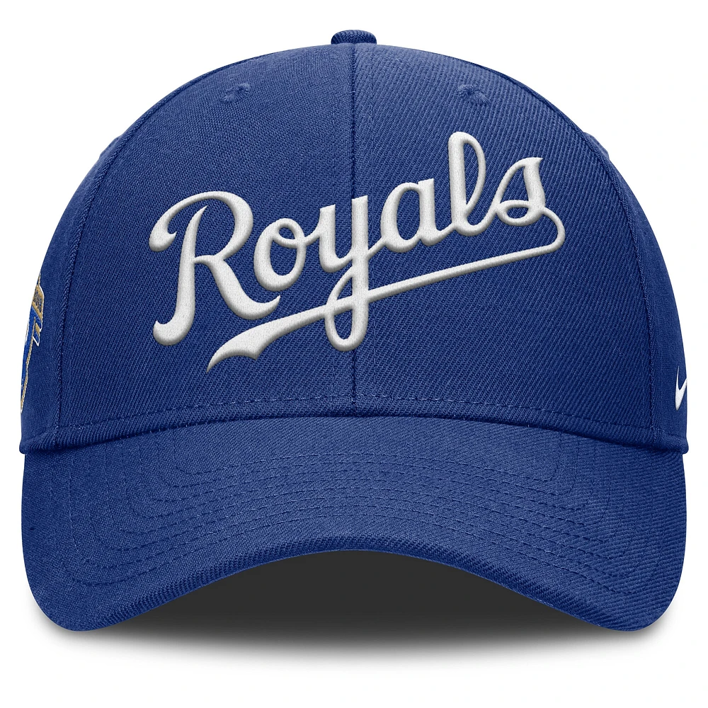 Casquette ajustable Nike Royal Kansas City Royals Rise Gaberdine pour homme