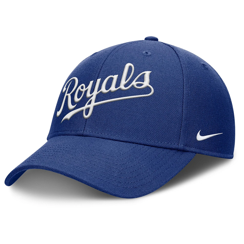 Casquette ajustable Nike Royal Kansas City Royals Rise Gaberdine pour homme