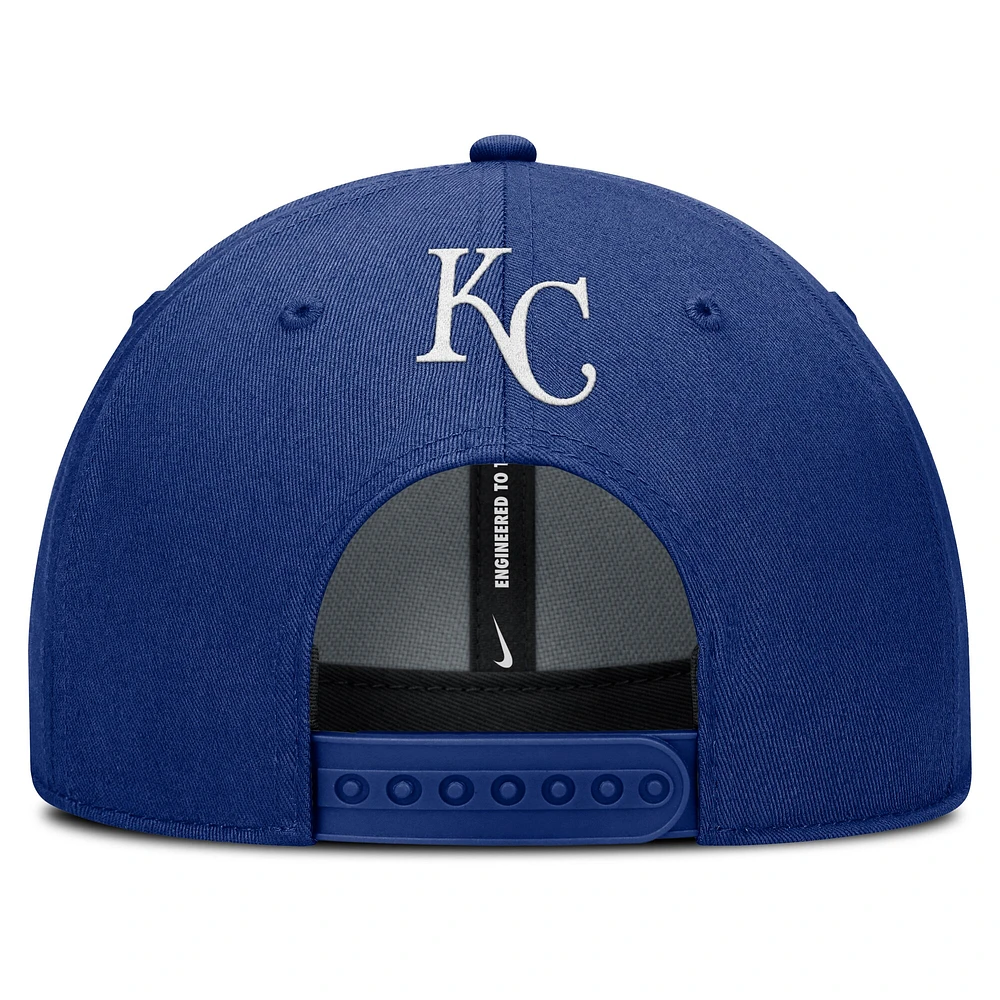 Casquette ajustable Nike Royal Kansas City Royals Rise Gaberdine pour homme