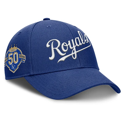Casquette ajustable Nike Royal Kansas City Royals Rise Gaberdine pour homme