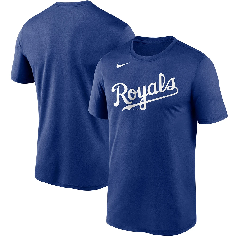 T-shirt Nike Royal Kansas City Royals Wordmark Legend pour homme