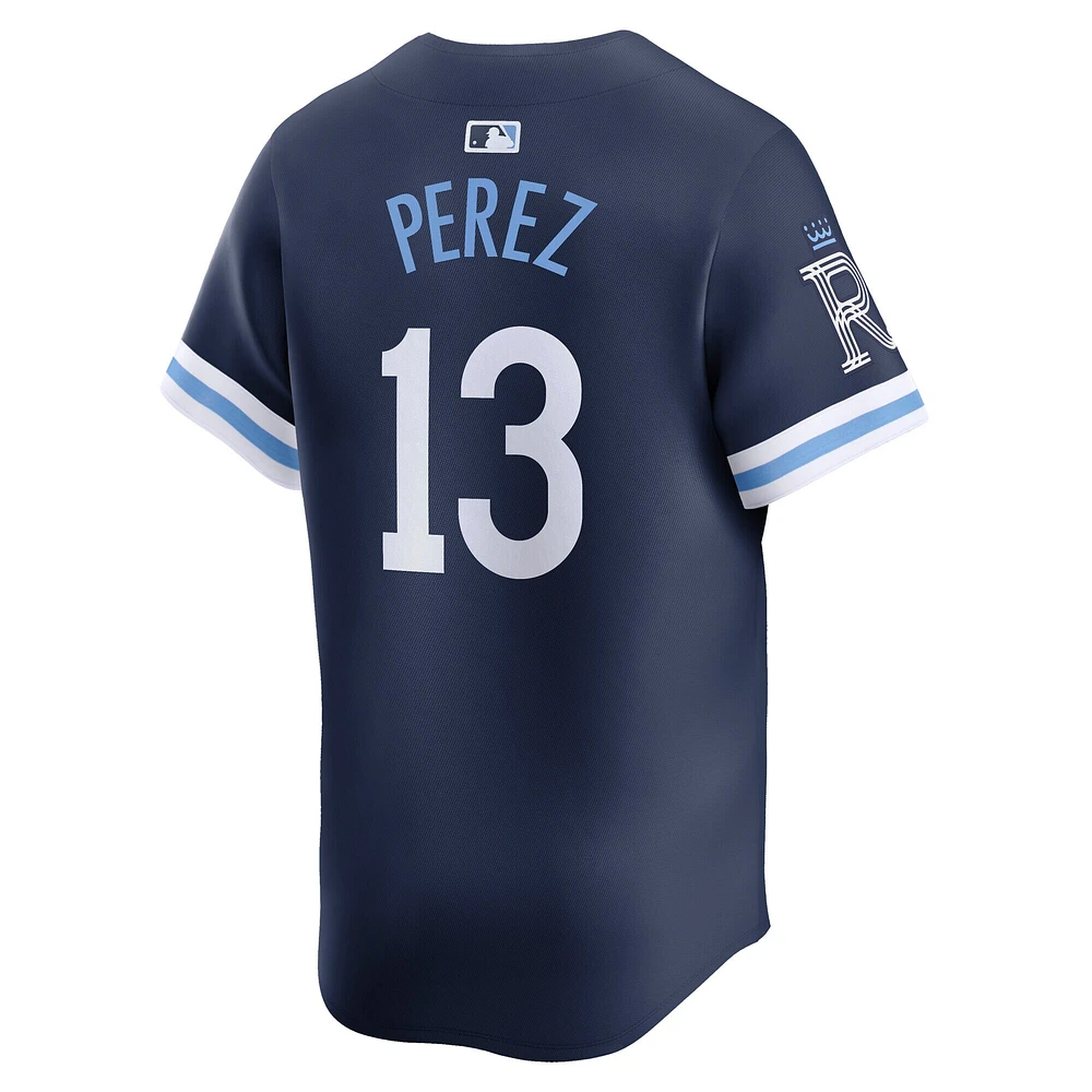 Men's Nike Salvador Perez Navy Kansas City Royals Connect Limited Jersey