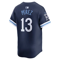 Men's Nike Salvador Perez Navy Kansas City Royals Connect Limited Jersey