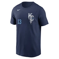 T-shirt Nike Salvador Perez pour homme, bleu marine, Kansas City Royals Connect avec nom et numéro