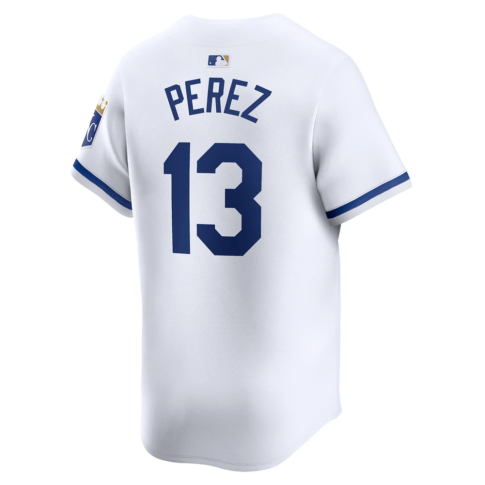 maillot de joueur Nike Salvador Perez pour hommes, blanc, Kansas City Royals, domicile limité,