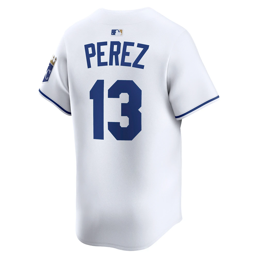 Men's Nike Salvador Perez White Kansas City Royals Home Limited Player Jersey