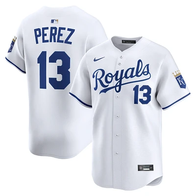 Men's Nike Salvador Perez White Kansas City Royals Home Limited Player Jersey
