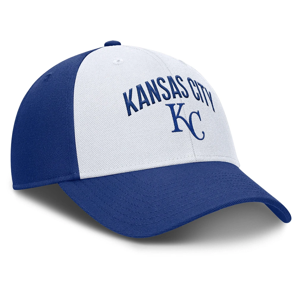 Men's Nike White/Royal Kansas City Royals Club Performance Adjustable Hat