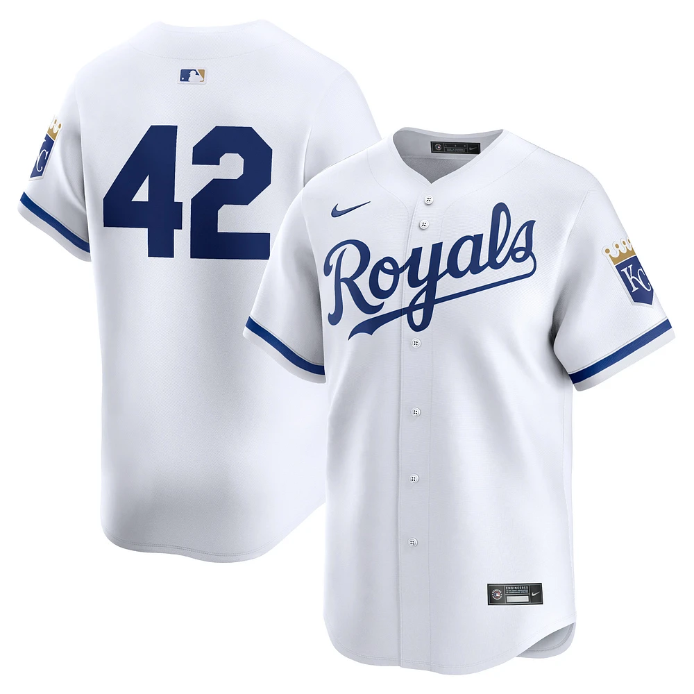 Maillot Nike pour homme blanc Kansas City Royals 2024 Jackie Robinson Day Home Limited