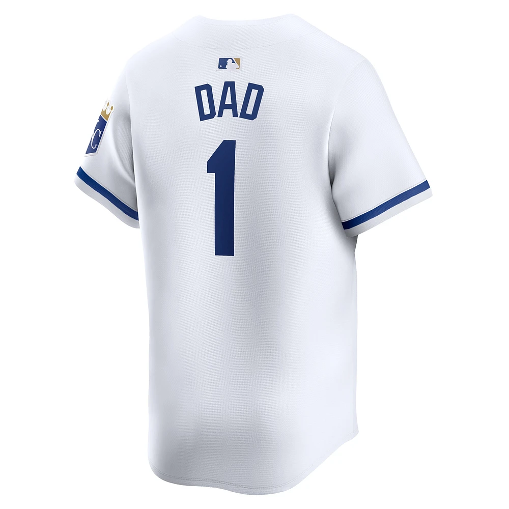 Maillot Nike pour homme blanc Kansas City Royals #1 Dad Home Limited