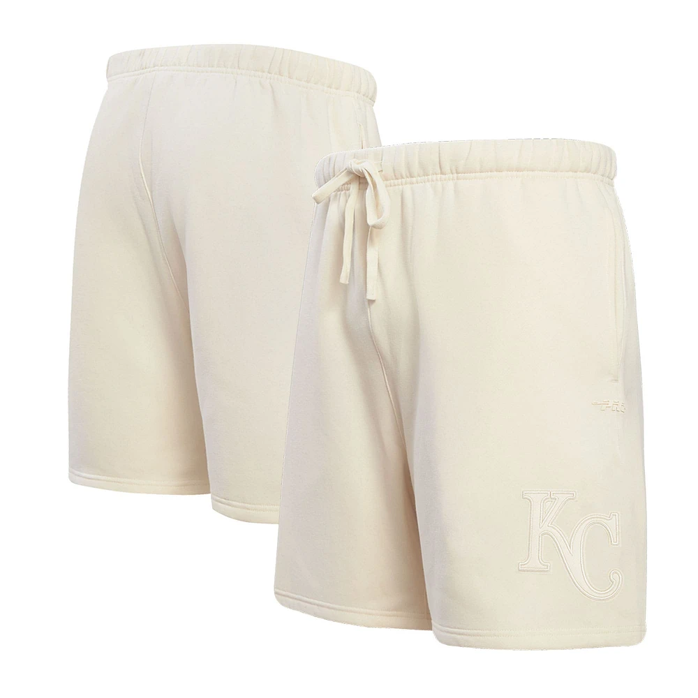 Men's Pro Standard Cream Kansas City Royals Neutral Fleece Shorts