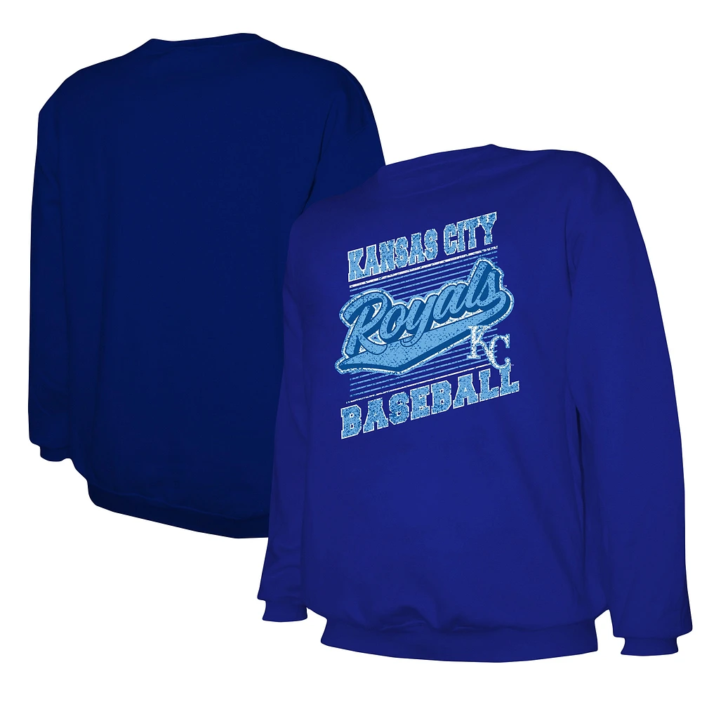 Men's Stitches Royal Kansas City Royals Pullover Sweatshirt