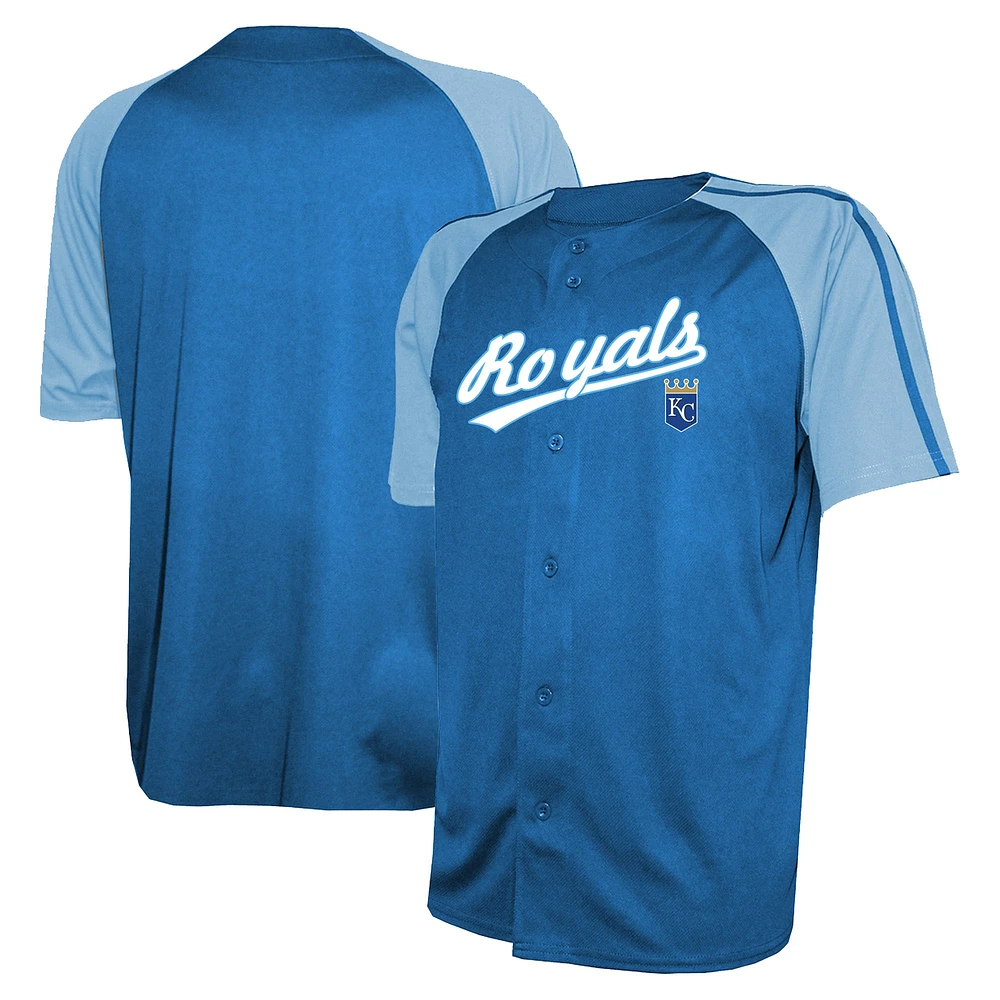 Maillot raglan Stitches Royal Kansas City Royals pour hommes