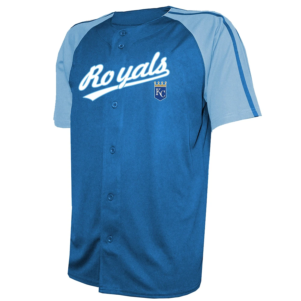 Maillot raglan Stitches Royal Kansas City Royals pour hommes